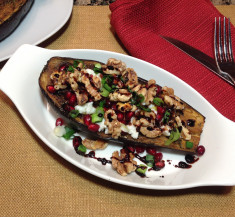 Roasted Eggplant with Ricotta and Pomegranates