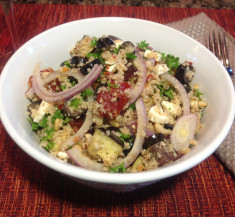 Zaatar Roasted Eggplant Salad with Sun-Dried Tomatoes and Pine Nuts