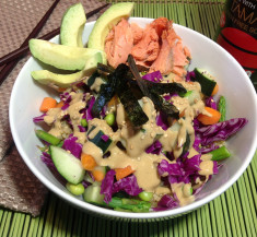 Veggie Sushi Bowl with Creamy Wasabi Sauce