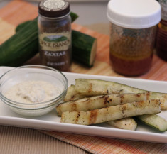 Grilled Cucumbers with Feta Dipping Sauce