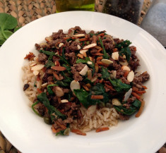 Ground Beef and Spinach Skillet