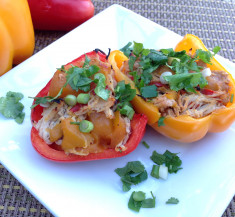 Slow Cooker Mango Chicken Stuffed Peppers