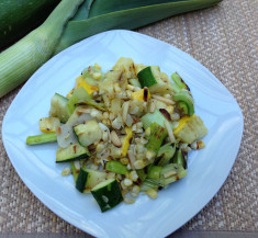 Grilled Zucchini, Leeks and Corn