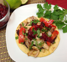 Kicked-Up Cranberry Turkey Tostadas