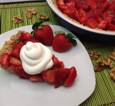 Strawberry Pie with Walnut Oat Cookie Crust