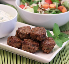 Kibbe Meatballs with Tzatziki Sauce