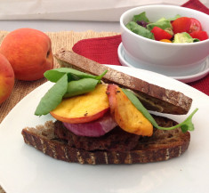 Grilled Peach Burgers