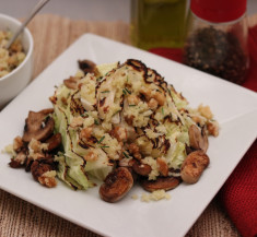 Roasted Cabbage with Parmesan Walnut Crumble