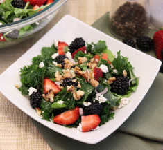 Toasted Walnut Berry Kale Salad