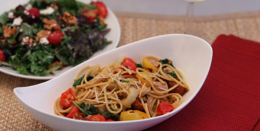 Take Me To Italy Tomato and Garlic Pasta