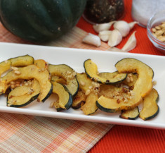 Roasted Acorn Squash with Garlic and Pine Nuts
