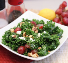 Chopped Kale Salad with Grapes and Feta