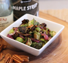 Balsamic Glazed Brussels Sprouts with Bacon and Onion