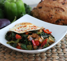 Bell Pepper and Kale Hash with Fried Egg