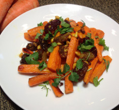 Roasted Curried Carrots with Pine Nuts and Raisins