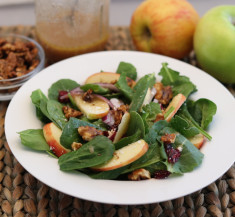 Spinach Salad with Apples and Sweet Spicy Nuts