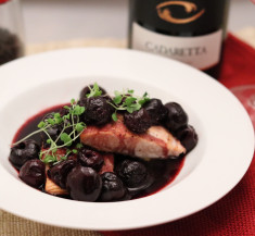 Pink Salmon with Balsamic Cherries