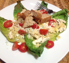 Roasted Romaine and Chicken Caesar Salad