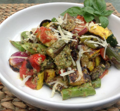 Grilled Vegetables with Basil Pecan Pesto