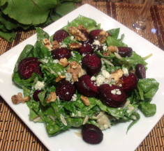 Roasted Beet Orzo Salad with Blue Cheese and Walnuts
