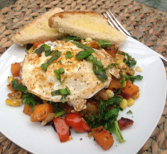 Farmers’ Market Hash with Kale and Bacon