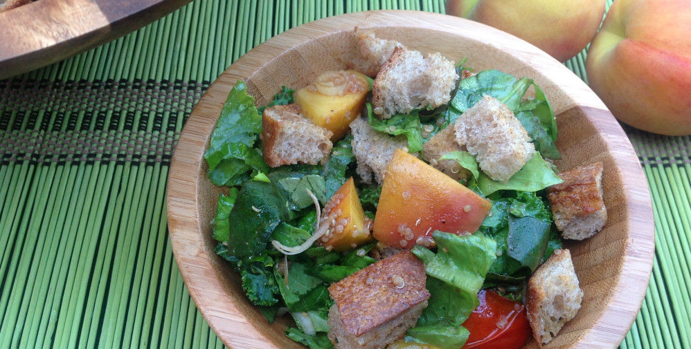 Peach Panzanella Salad