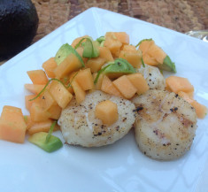 Grilled Seafood with Summer Melon Salsa