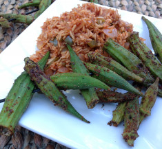 Blackened Okra with Red Rice