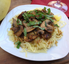 Spaghetti Squash with Mushrooms and Rosemary