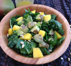 Cumin Roasted Avocado and Mango Kale Salad