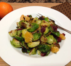 Roasted Brussels Sprouts with Oranges and Peanut Vinaigrette