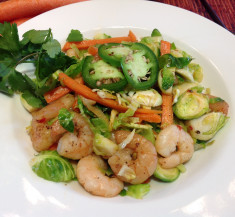Shrimp and Brussels Sprouts Stir-Fry