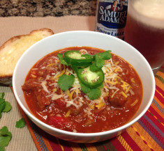Steak and Sausage Beer Chili