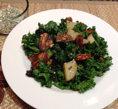 Kale Salad with Bacon, Roasted Potatoes, and Blue Cheese Vinaigrette