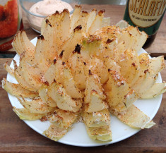 Healthified Bloomin’ Onion with Spicy Dipping Sauce