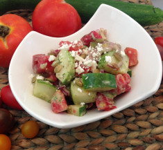 Cucumber and Tomato Salad with Green Goddess Dressing