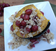 Roasted Acorn Squash and Red Grapes with Couscous