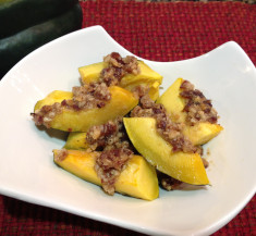 Maple Roasted Acorn Squash with Nut Topping