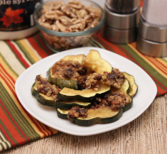 Maple Roasted Acorn Squash with Nut Topping