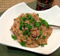Brown Ale Risotto with Sausage and Spinach