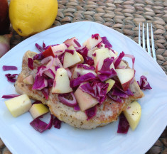 Maple Mustard Pork Chops with Apple Cabbage Slaw