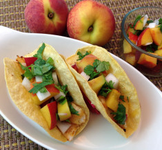 Grilled Chipotle Fish Tacos with Peach Salsa