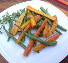 Simple Roasted Carrots and Green Beans