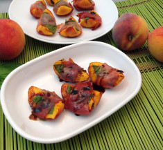 Prosciutto Wrapped Grilled Peaches