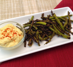 Grilled Green Beans with Curry Dipping Sauce