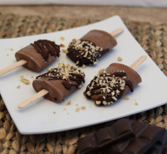Dipped Chocolate Banana Popsicles