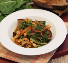 Open-Faced Smoky Greens and Beans