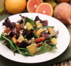 Roasted Beet Salad with Candied Pecans