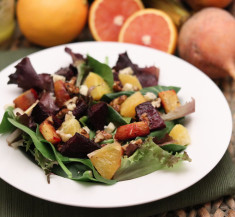 Roasted Beet Salad with Candied Pecans