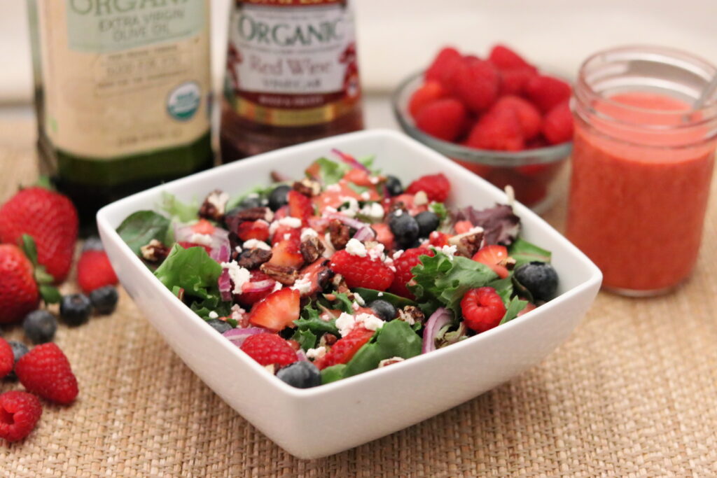 Photo of the Berry Bliss Salad with Raspberry Vinaigrette from the Eat REAL America website